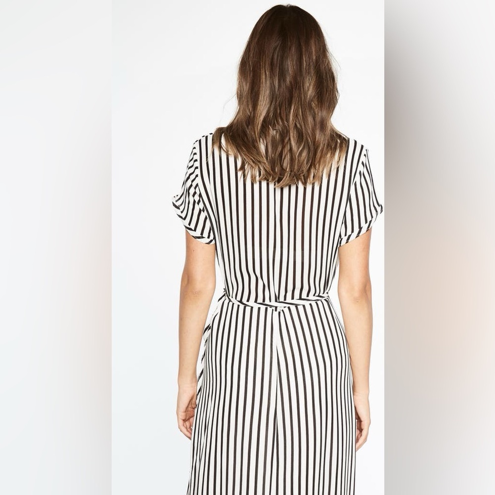 Bardot Aide Striped Midi Wrap Dress Women’s Size Large - Picture 3 of 16